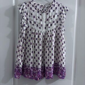 Rose & Olive Purple Floral Blouse